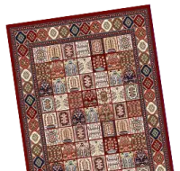 Polyester Square Pattern Brown Carpet