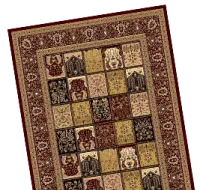 Classic Square Pattern Brown Carpet