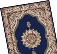 Polyester Chenille Blue Patterned Carpet
