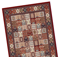 Polyester Square Pattern Brown Carpet