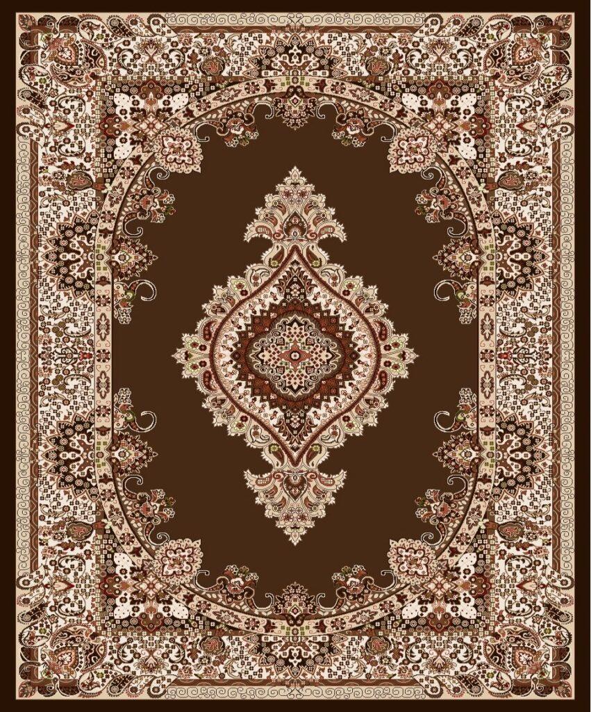 Polyester Chenille Brown Shaped Detailed Rug