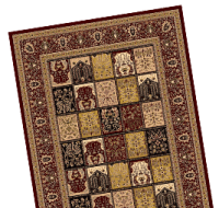 Classic Square Pattern Brown Carpet