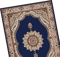 Polyester Chenille Blue Patterned Carpet