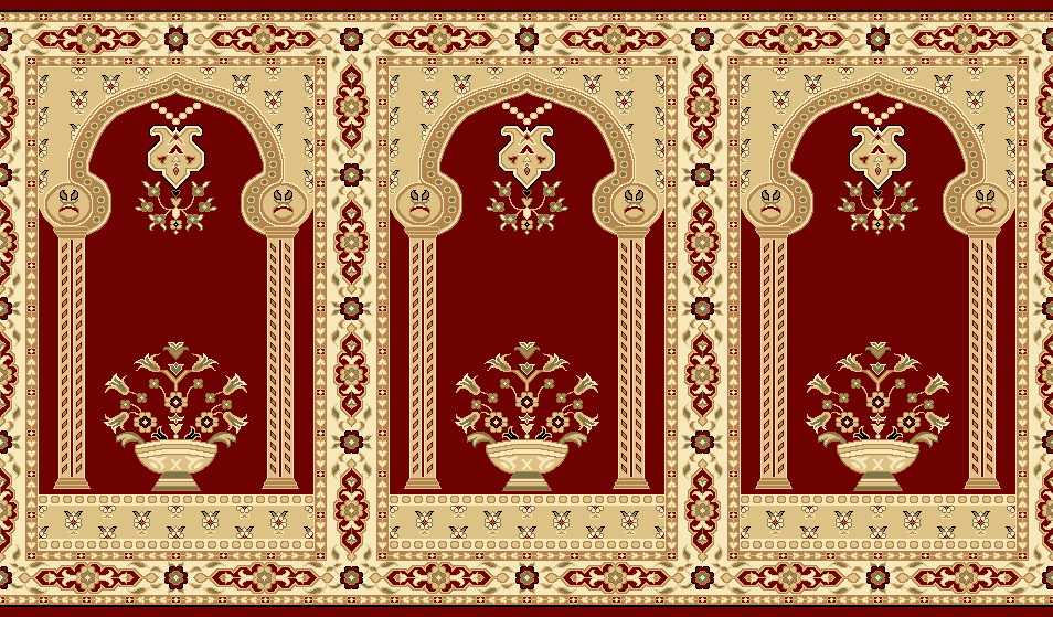 Mosque Carpet & Prayer Rug 6173B_RED_1375