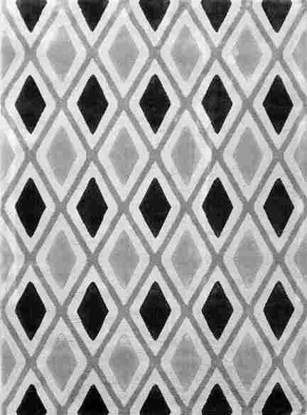 Mabel Black Triangle Patterned Rug