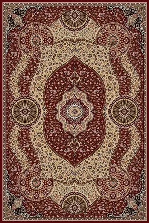 Turkish Rug / Carpet Burgundy Round Detailed Rug