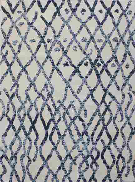 Mabel Lightning Pattern Blue Carpet